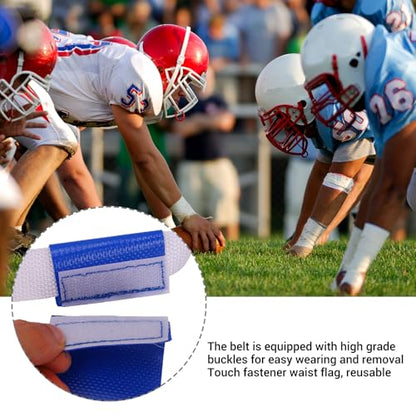 RiToEasysports Flag Football Set, PVC Touch Fastener Fastener with Adjustable Football Belts and Flags for Youth Adults Kids Team Sports Training