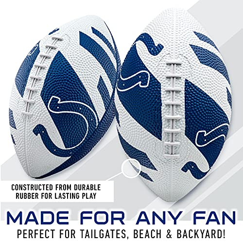 Franklin Sports NFL Team Footballs - Rubber Youth Mini Balls for All Teams - Kids 8.5" Football + Air Pump Sets - Official NFL Licensed - style: Indianapolis Colts