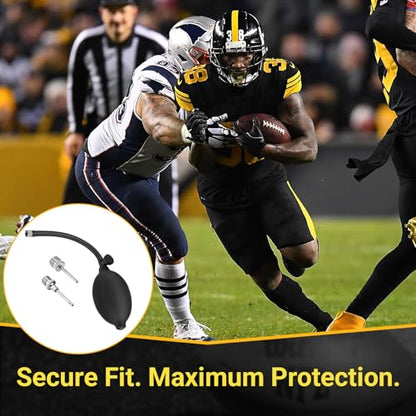Football Helmet Air Pump Kit for Riddell Speedflex & Schutt F7 Protection Helmet, Including 1 PCS Manual Football Helmet Inflation Hand Pump & 2 PCS Inflation Needle (0.98 in and 1.35 in)