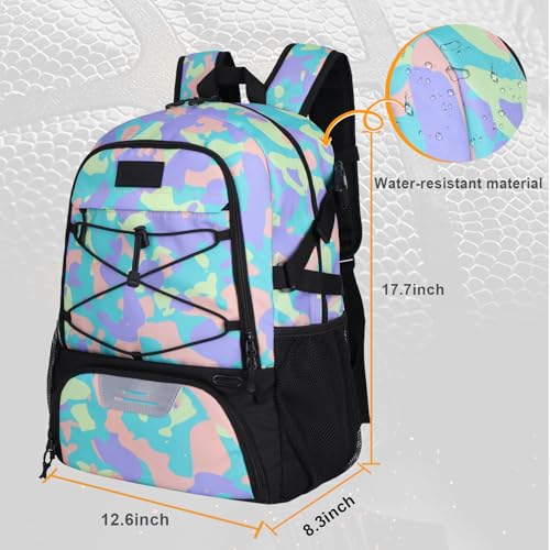 Goloni Soccer Backpack,Basketball Backpack with Ball Compartment & Shoe Compartment,Backpack for Basketball,Soccer - color: Green Camouflage