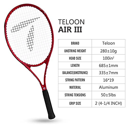 Teloon Tennis Rackets for Adults 2 pcs Recreational -27 inch Tennis Racquet for Men and Women College Students Beginner Tennis Racket.… - color: AIR-III-IV