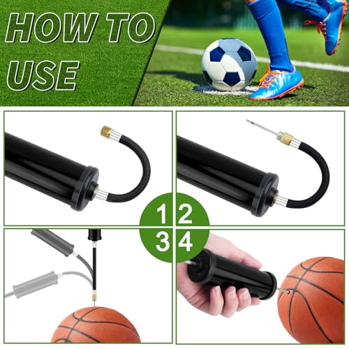 100 Sets Ball Air Pump Bulk for Sports Balls Include Needle Nozzle Extension Hose Hand Inflation Kit for Basketball Soccer Football Volleyball Balloon, Operation Bulk Christmas Child Items Gifts - color: Black
