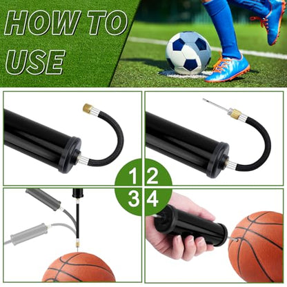 100 Sets Ball Air Pump Bulk for Sports Balls Include Needle Nozzle Extension Hose Hand Inflation Kit for Basketball Soccer Football Volleyball Balloon, Operation Bulk Christmas Child Items Gifts - color: Black
