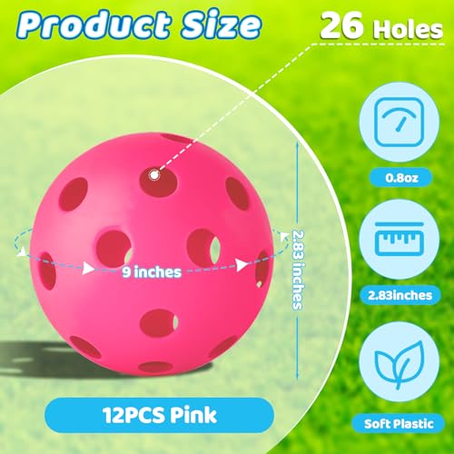Mototo 12/30/60 Practice Baseballs for Hitting, 2.8 Inch Plastic Soft Baseballs for Practice Lightweight Soft Ball Hollow Training Softball for Sport Pitching Batting