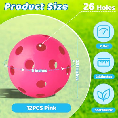 Mototo 12/30/60 Practice Baseballs for Hitting, 2.8 Inch Plastic Soft Baseballs for Practice Lightweight Soft Ball Hollow Training Softball for Sport Pitching Batting