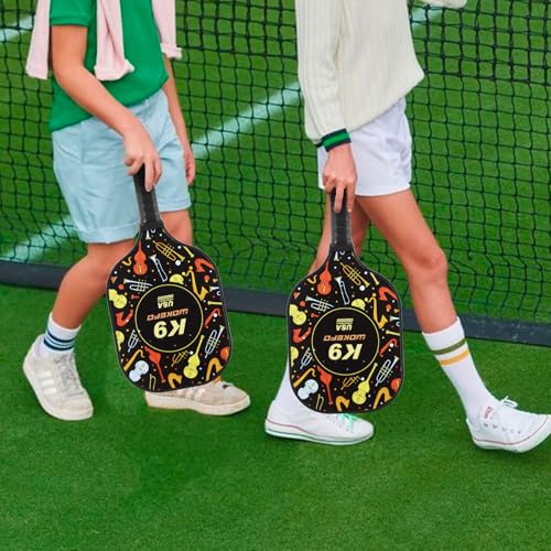 Pickleball Paddles, USAPA Approved Fiberglass Surface Pickleball Set with 2 Paddles and 4 Balls, Pickleball Paddles Set for Men Women with Carring Bag