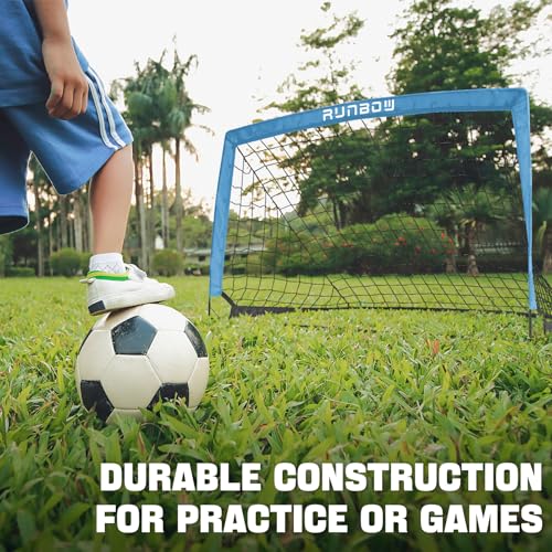 5x3 FT Kids Soccer Goal with Carry Bag, Portable Folding Soccer Net for Backyard Training, Indoor/Outdoor Use for Youth and Adults