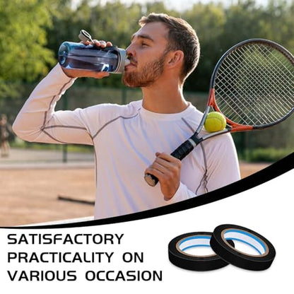 2 Rolls Finishing Tape Tennis Racket, 0.39 Inch × 11 Yards Grip Tennis Finishing Tape PVC Tennis Badminton Racquet Grip Tape Tennis Racket Wrap Grip Vinyl Extra Racquet Tape for Tennis Badminton