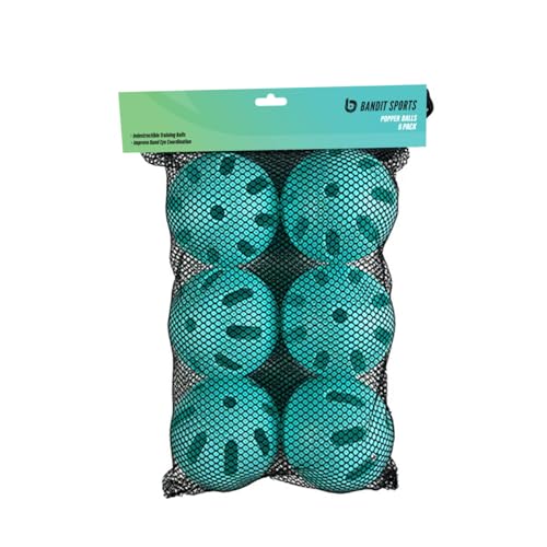 Bandit Sports Popper Balls, Plastic Baseballs, Made of Impact-Resistant and Rebounding Material, Perfect Practice Baseballs for Baseball & Hitting Ball Training