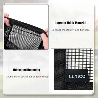 Driveway Net for Kids Safety - LUTICO 36’ Wide 40" Tall Driveway Guard with High Visibility Reflective Tape, Driveway Net to Stop Basketballs from Rolling into Street, Easy to Install (Black)