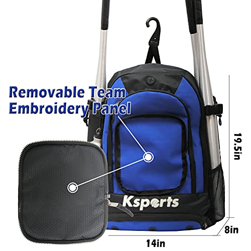 Baseball Backpack - Durable T-Ball & Softball Equipment Bag - Bat, Helmet, Glove, Gear Storage - Shoe Compartment & Fence Hook - Ideal for Amateur & Professional Players
