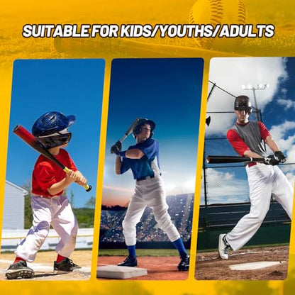 Baseball Softball Batting Trainer – 10.5ft Swing Trainer with Hook & Ball – Solo Hitting Aid for Hand-Eye Coordination, Timing, and Power – Practice Drills for Baseball & Softball Players (All Ages)