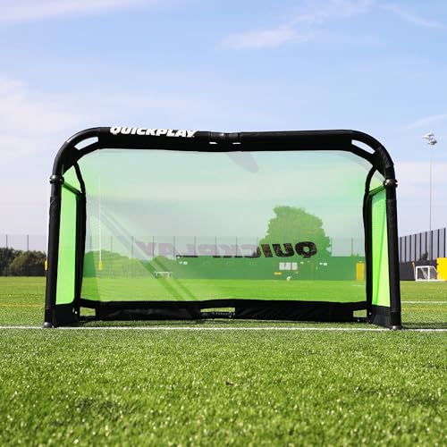QuickPlay Pro Alu Training Soccer Goals - Portable Pop Up Soccer Goals with Aluminum Frame, Backyard Soccer Nets for Kids Soccer & Soccer Training Equipment with 10-Second Foldable Packdown - size: 5x3'