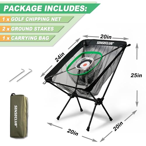 SENSECLUB Foldable Chipping Net & Floating Green, Indoor Golf Practice Chipping Target, Backyard Golf Game & Gifts - style: Pro Net