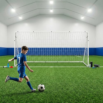 HomGarden 12'x6' Soccer Goal, Portable Football Net with Frame, Backyard Training & Outdoor Practice Goals for Adults & Kids, Easy Setup Tournament Equipment