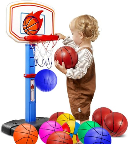 ABAJI Mini 3 Pack 5 inch Toy Basketballs Ball Pump Needle Rubber Material Mini Hoop Toddlers Kids Teenagers Swimming Pool Indoors Outdoors - color: 3 Orange Basketballs