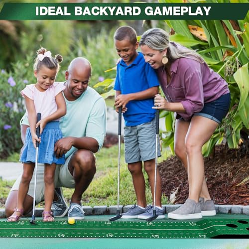 Wekin Indoor Putting Green Game Set, Golf Putting Game with Metal Putter & Golf Balls, Golf Putting Mat Training Aid for Backyard,Party,Office