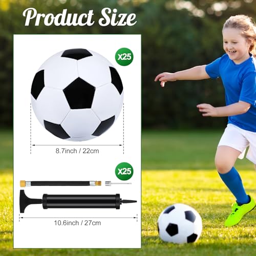 Leyndo Deflated Soccer Balls Size 5 Bulk with Pumps Deflated Soccer Balls with Pump Needles Set Christmas Operation Gifts for Adults Donation Charity Train Practice Game - color: White Black