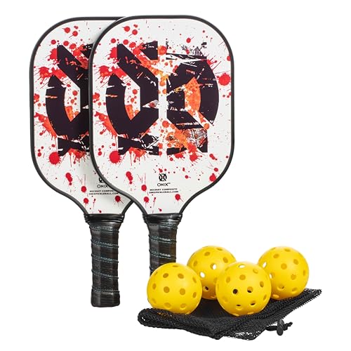 Onix Pickleball Paddle Set with 2 Composite Paddles and 4 Balls — Durable Construction, Stylish Graphics, 90-Day Limited Warranty