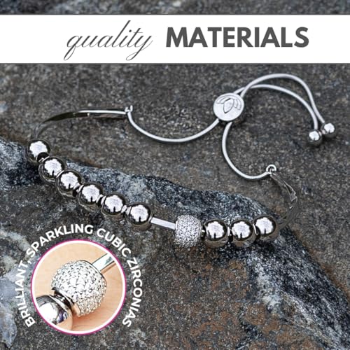 Golf Stroke Counter Bracelet – 925 Sterling Silver Adjustable Bangle for Ladies | One-Hand Operation | Stylish Golf Gift for Her | Waterproof Golf Jewelry | Elegant Golf Accessories for Women