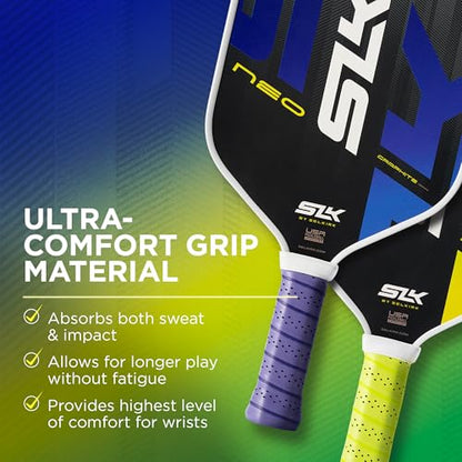 Selkirk Sport SLK Pickleball Paddles Set of 2 | Designed in The USA | Choose The SLK Neo Graphite, SLK Neo Fiberglass Pickleball Set or SLK Atlas Pickleball Bundle - color: Green & Purple | Neo Graphite