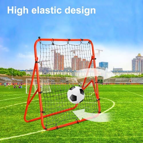 Soccer/Baseball/Volleyball Rebounder Net, 3.3×3.3ft Bounce Back Net Kickback Trainer, Rebound Net Adjustable Practice Target Pitchback Net for Backyard Training Equipment Gift for Kids & Adults