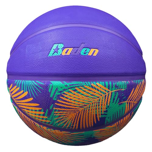 Baden | Legend Court Canvas | Creative Design Outdoor Rubber Game Basketball | Youth & Adult Size 5,6,7 - color: Cali Livin', size: Size 6 (28.5")
