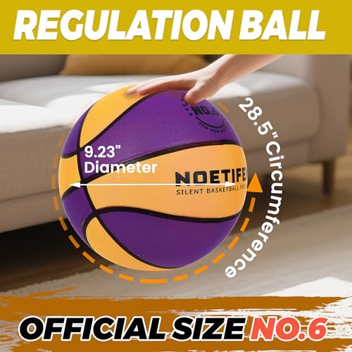 Upgraded Weighted Silent Basketball, High-Density Quiet Indoor Training Ball with Gift Box, Real Bounce Soft Material, Ideal for Home & Apartment Dribbling Practice