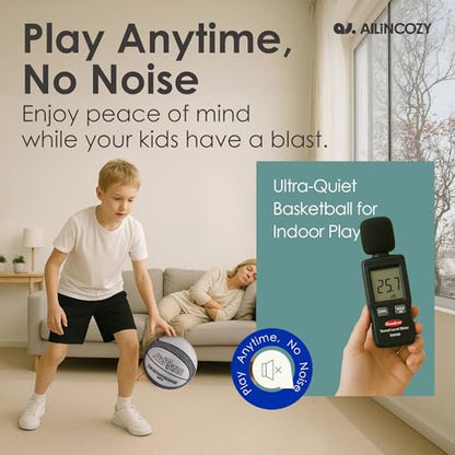 Covered Silent Basketball, Fabric Cover Soft Foam Airless Basketball, High Bounce, Noise-Free Training Ball