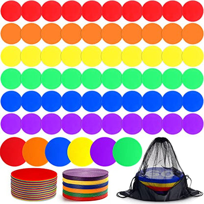 Haull Spot Markers Floor Spots with Bag Non Slip Vinyl Poly Dots for Gym Floor Basketball Football Soccer Sports Speed Agility Training Gym Dance