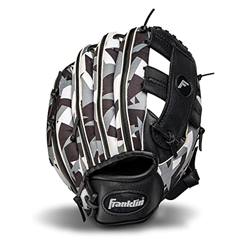 Franklin Sports Kids-Baseball Gloves - RTP Child's Tball Glove - Boys + Girls Teeball Mitt Set - Kids + Toddler - Right or Left Hand Throw - 9.5" - color: Black/White