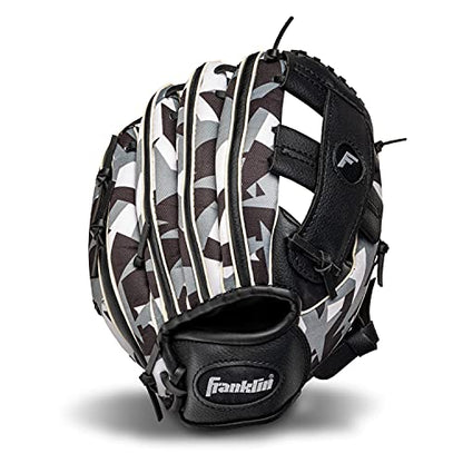 Franklin Sports Kids-Baseball Gloves - RTP Child's Tball Glove - Boys + Girls Teeball Mitt Set - Kids + Toddler - Right or Left Hand Throw - 9.5" - color: Black/White