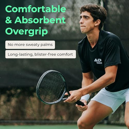 ADV Dry Tennis Overgrip Tape - 3, 6, 12, 30, 60 Pack - FeltTac Tennis Racket Grip Tape - Ultra Absorbent Tennis Grip Tape - Comfort Tennis Racket Grips - Tennis Grips Overgrip - color: 30-Pack White