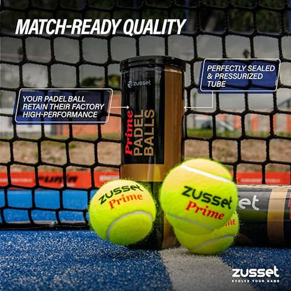 Padel Balls PRIME 2025 (1, 3, 6 & 40 Pack) | High Pressure & Speed Response for Explosive Shot | Reinforced Felt Extended Durability & Accuracy | Tournament-Ready Padel Ball for Pro Competition