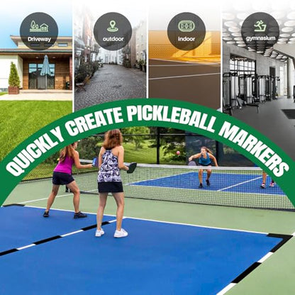 Hikeen Court Lines Marker Kit Anti-Slip and Wind-Resistant Throw Down Markers 28pcs or 84pcs, Pickleball Net Court for Outdoor Indoor Court