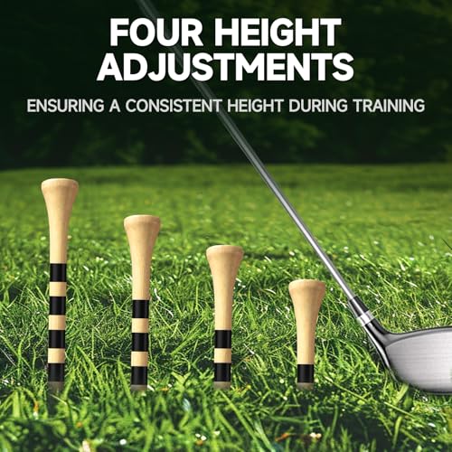 100 Pcs Natural Bamboo Golf Tees, 3-1/4 Inch Biodegradable Tees for Men & Women, Environmentally Friendly for Driving Range & Practice