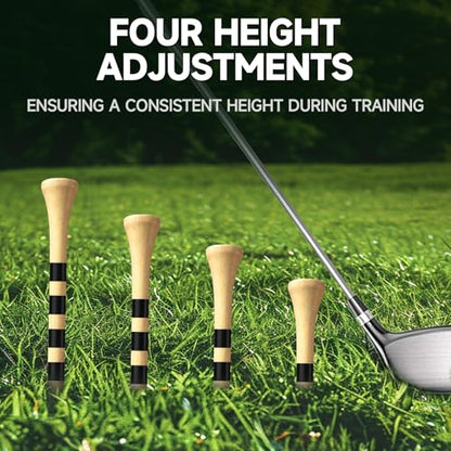 100 Pcs Natural Bamboo Golf Tees, 3-1/4 Inch Biodegradable Tees for Men & Women, Environmentally Friendly for Driving Range & Practice