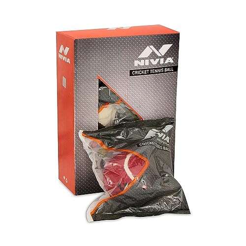 Nivia Heavy Tennis Ball Cricket Ball (Pack of 12) - color: Red
