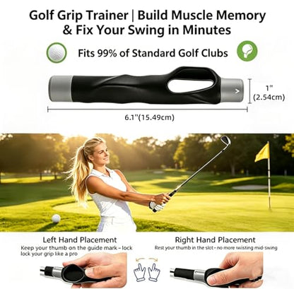 Golf Swing Trainer Kit for Right Handed Golfers Only – 3-in-1 Set Includes Swing Trainer, Wrist Fixator & Grip Trainer – Perfect for Tempo, Posture & Grip Correction – Portable Practice Aid