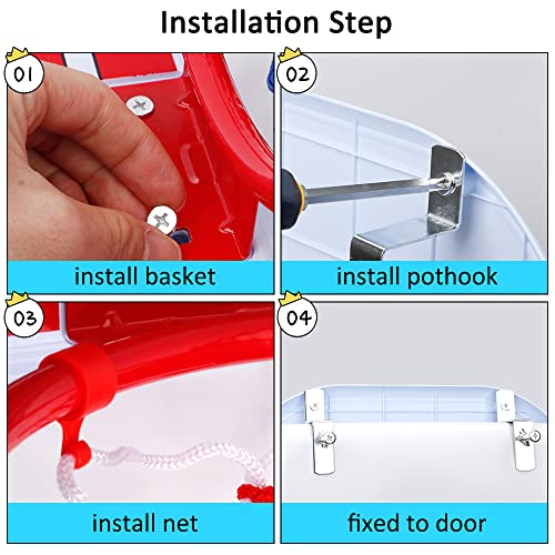Indoor Basketball Hoop Set for Kids Adults, Mini Over The Door Hoop Set with 4 Balls for Dormitory Home Office, Upgarde Wall Mount Basketball Goal Sport Game for Boys Teen - style: SET1