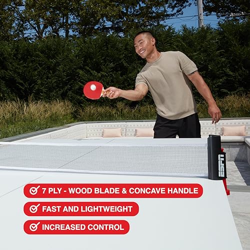 ESPN Ping Pong Set, Table Tennis Ideal for Family Games and Game Night - color: Net + 2 Paddles + Balls