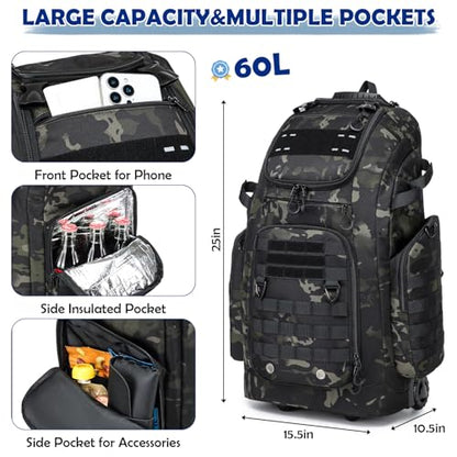 Rolling Baseball Bag with Wheels, Softball Catchers Gear Bags for 4 Bats, Portable Baseball Catcher Bag with Shoe Compartment, Holds All Softball Baseball Equipment - color: Black CM