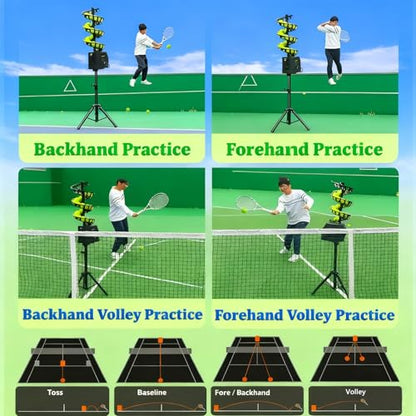 Portable Pickleball Machine - Remote Control, Adjustable Angle, 33 Balls, 5200mAh Battery, Distance Control, Beginner-Friendly Training Aid, Perfect for Skill Development