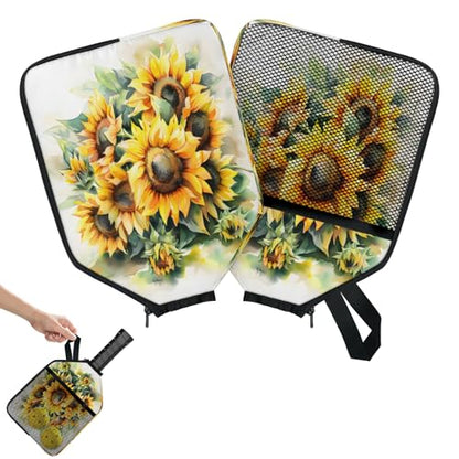 Pickleball Paddle Cover with Pockets and Handle Strap, Racket Sleeve and Ball Holder Organizer, 1 Pcs - color: green