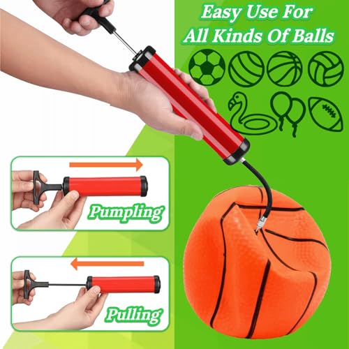 100PCS Portable Ball Pump Kits for Sports with Needle Nozzles Extension Hose, Air Pump for Basketball Football Soccer Volleyball, Blue and Red (100)