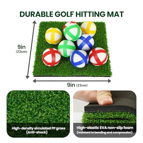 Golf Chipping Game Mat Double Sided,40 pcs Golf Game Set with 6×5 FT Golf Practice Mat,Outdoor Indoor Hitting Games for Adults & Kids,Home Backyard Garage Game, for Family Gatherings