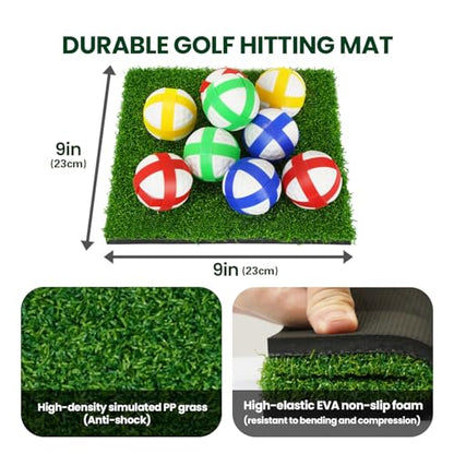 Golf Chipping Game Mat Double Sided,40 pcs Golf Game Set with 6×5 FT Golf Practice Mat,Outdoor Indoor Hitting Games for Adults & Kids,Home Backyard Garage Game, for Family Gatherings