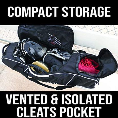 Athletico Rolling Baseball Bag Black - color: Black