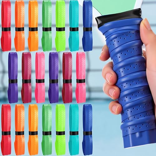 20 Pcs Paddle Grip Tape Bulk Compatible with Pickleball, Overgrip Replacement Grip Wrap for Rackets Anti-Slip Grips Easy Installation and Performance - color: Multicolor