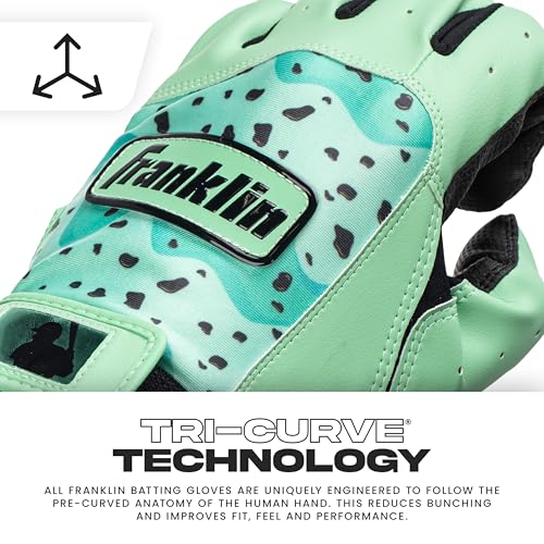 Franklin Sports MLB Youth Batting Gloves - Digitek Camo Baseball + Softball - Premium Leather - Many Sizes + Colors - Youth